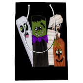 Funny Frankenstein Ghost Pumpkin Onzichtbaar Man Medium Cadeauzakje (Voorkant)