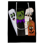 Funny Frankenstein Ghost Pumpkin Onzichtbaar Man Medium Cadeauzakje (Achterkant)