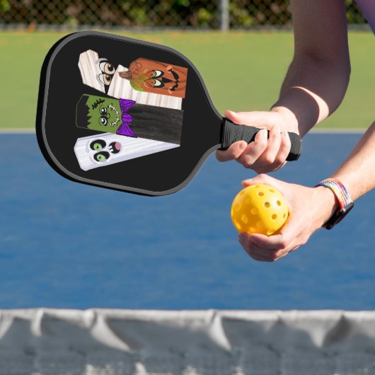Funny Frankenstein Ghost Pumpkin Onzichtbaar Man Pickleball Paddle (Insitu)