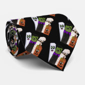 Funny Frankenstein Ghost Pumpkin Onzichtbaar Man Stropdas (Opgerold)