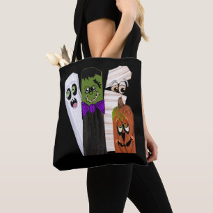 Funny Frankenstein Ghost Pumpkin Onzichtbaar Man Tote Bag