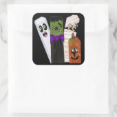 Funny Frankenstein Ghost Pumpkin Onzichtbaar Man Vierkante Sticker (Tas)