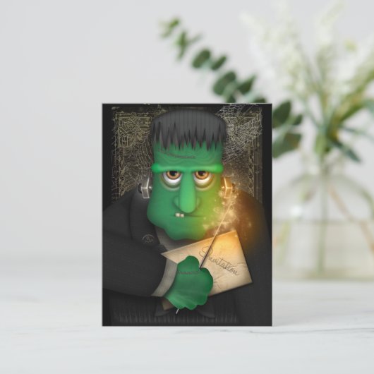 Funny Frankenstein Halloween Briefkaart (Staand voorkant)