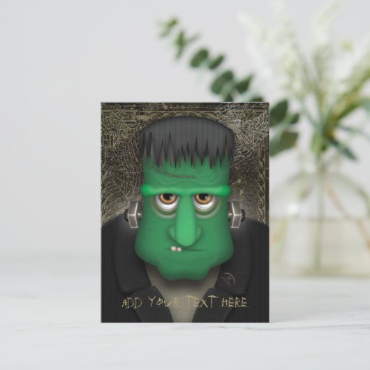 Funny Frankenstein Halloween Costume Personalized Briefkaart (Staand voorkant)