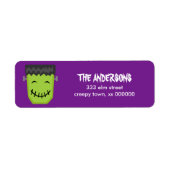 Funny Frankenstein Halloween Etiket (Voorkant)