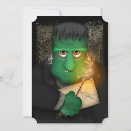Funny Frankenstein Halloween Party Invitation Kaart