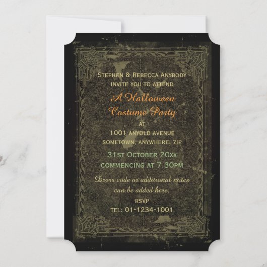 Funny Frankenstein Halloween Party Invitation Kaart (Achterkant)