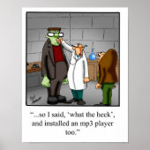 Funny Frankenstein Monster mp3player Poster (Voorkant)