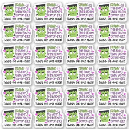 Funny Frankenstein Pun Cute Halloween Business Sticker (Voorkant)