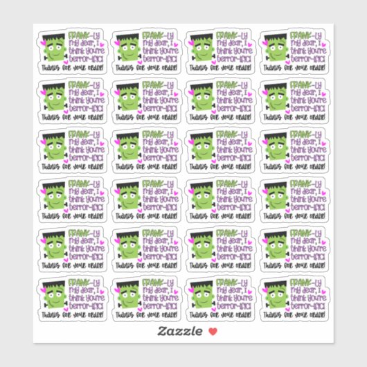 Funny Frankenstein Pun Cute Halloween Business Sticker (Vel)