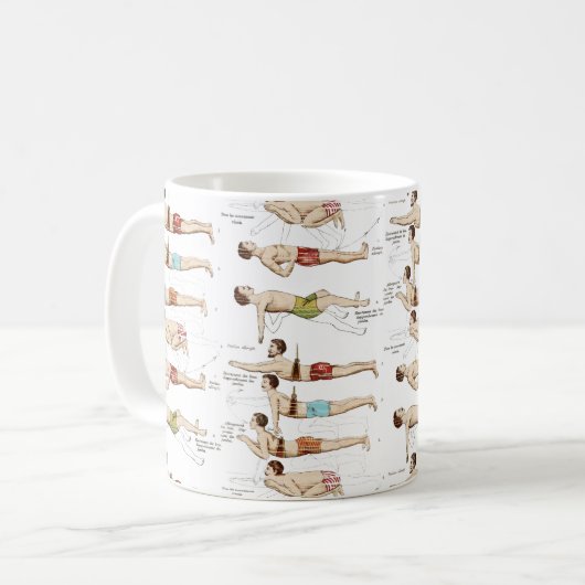 Funny -Franse zwemschool Koffiemok (Voorkant links)