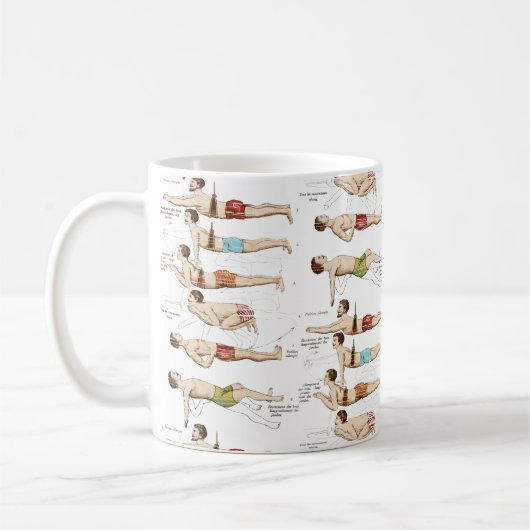 Funny -Franse zwemschool Koffiemok (Links)