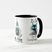 Funny Frazzled Cat Everything Is Fine Office Coffe Mok (Voorkant rechts)