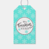 Funny Freaking Cold Winter Holiday Cadeaulabel (Voorkant)