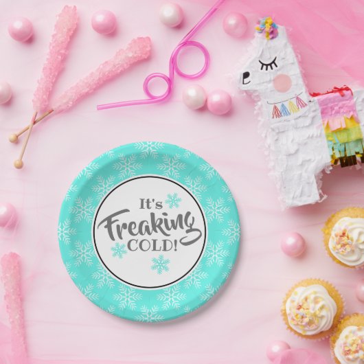 Funny Freaking Cold Winter Party Papieren Bordje (Feest)