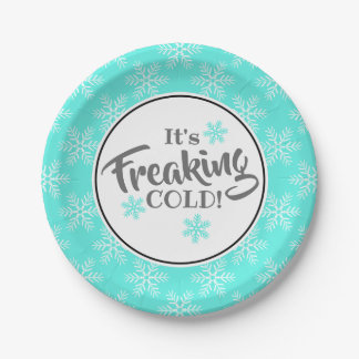Funny Freaking Cold Winter Party Papieren Bordje