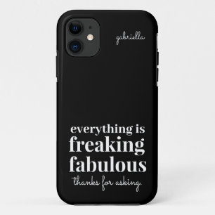 Funny Freaking Fabulous Sarcastic Black Case-Mate iPhone Case