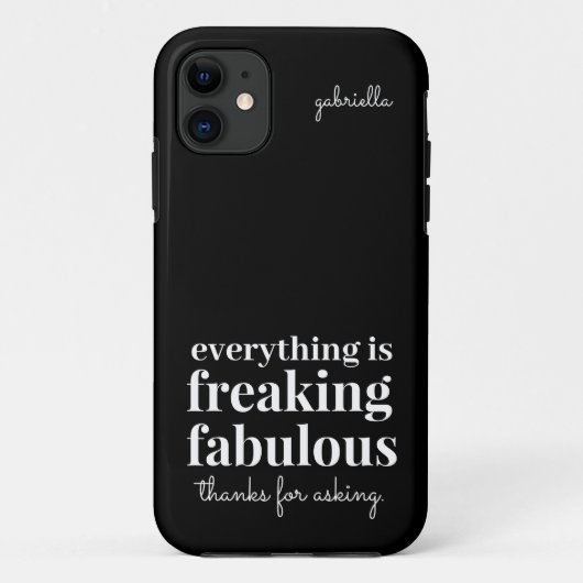 Funny Freaking Fabulous Sarcastic Black Case-Mate iPhone Case (Achterkant)