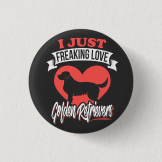 Funny Freaking Love My Golden Retriever Ronde Button 3,2 Cm