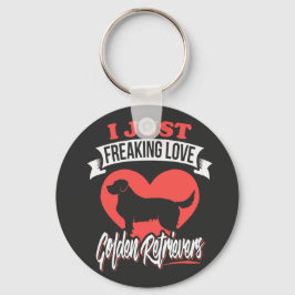 Funny Freaking Love My Golden Retriever Sleutelhanger