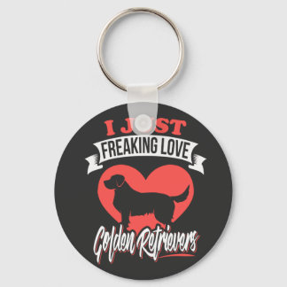 Funny Freaking Love My Golden Retriever Sleutelhanger