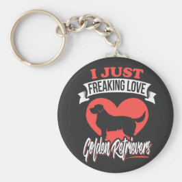 Funny Freaking Love My Golden Retriever Sleutelhanger