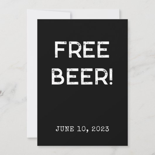 Funny Free Beer 2023 Graduation Party Invitation Kaart (Voorkant)