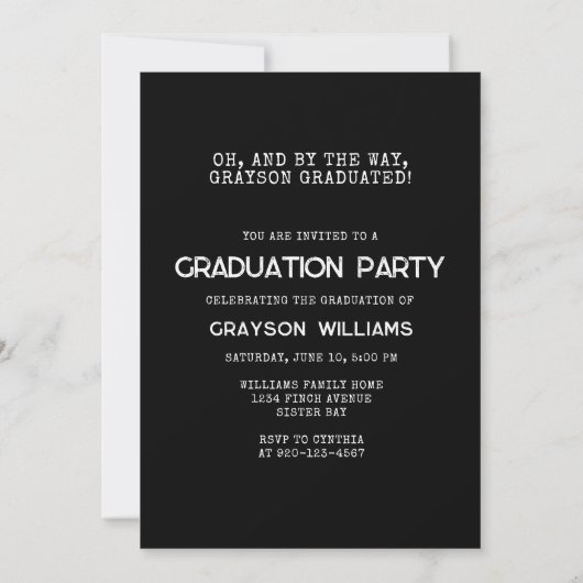 Funny Free Beer 2023 Graduation Party Invitation Kaart (Achterkant)
