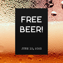 Funny Free Beer 2023 Graduation Party Invitation Kaart