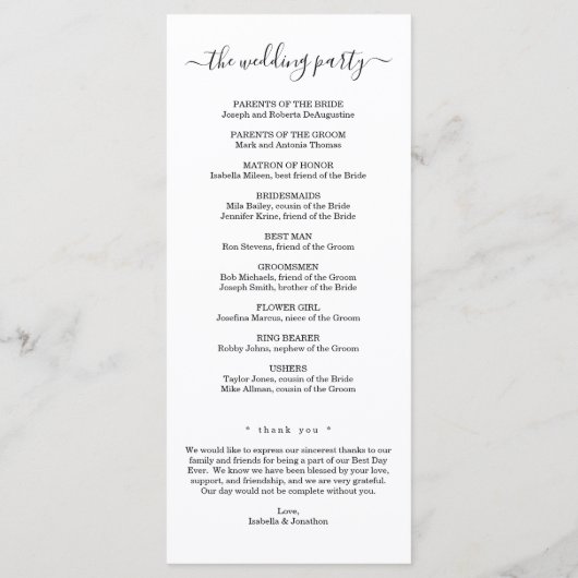 Funny Free Beer and Wedding Programme Programmakaart (Achterkant)