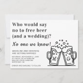Funny Free Beer en een bruiloft Kaart (Voorkant)