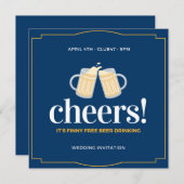 Funny Free Beer en een bruiloft Kaart (Voorkant / Achterkant)