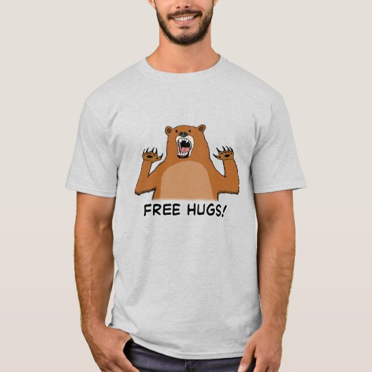 Funny Free Beer Hugs T-shirt (Voorkant)