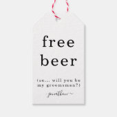 Funny Free Beer Word jij mijn groomman Label Cadeaulabel (Voorkant)