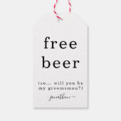 Funny Free Beer Word jij mijn groomman Label Cadeaulabel (Achterkant)