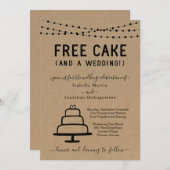 Funny Free Cake en een huwelijksuitnodiging Kaart (Voorkant / Achterkant)