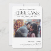 Funny Free Cake Photo Wedding Save the Date (Voorkant)