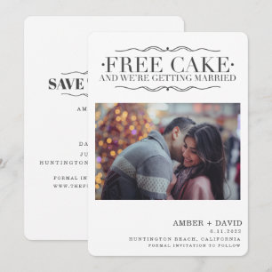 Funny Free Cake Photo Wedding Save the Date