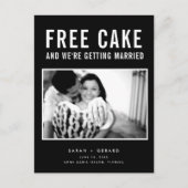 Funny Free Cake Photo Wedding Save the Date Aankondigingskaart (Voorkant)