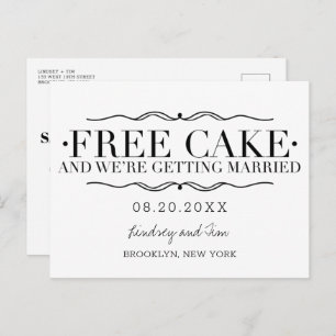 Funny Free Cake Wedding Save the Dates Aankondigingskaart
