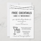 Funny Free Cocktails en een huwelijksuitnodiging Kaart (Voorkant)