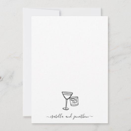 Funny Free Cocktails en een huwelijksuitnodiging Kaart (Achterkant)