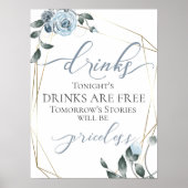 Funny Free Drink Bar Menu Sign Poster (Voorkant)