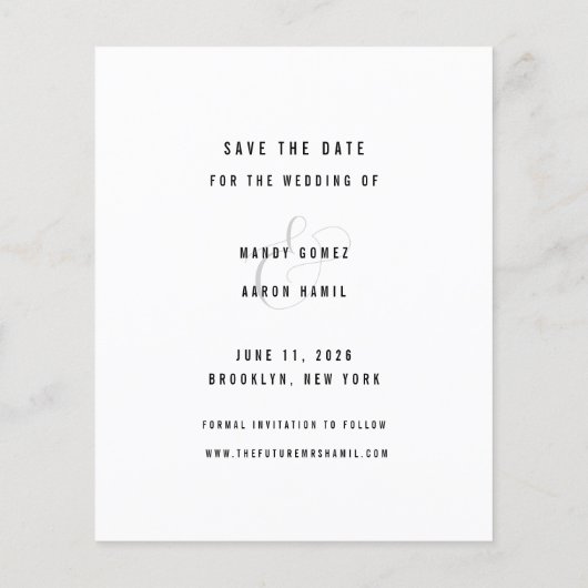 Funny Free Drink Budget Save the Date (Achterkant)