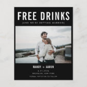 Funny Free Drink Budget Save the Date (Voorkant)