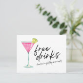 Funny Free Drink Budget Wedding Save the Date Aankondigingskaart (Staand voorkant)