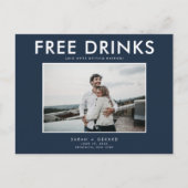 Funny Free Drink Navy Wedding Save the Dates Aankondigingskaart (Voorkant)