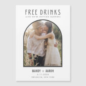 Funny Free Drinken Arch Photo Wedding Save the Dat (Voorkant)