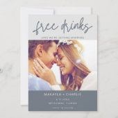 Funny Free Drinken Foto Modern Wedding Save The Date (Voorkant)