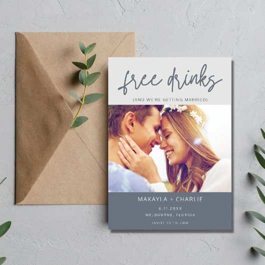 Funny Free Drinken Foto Modern Wedding Save The Date